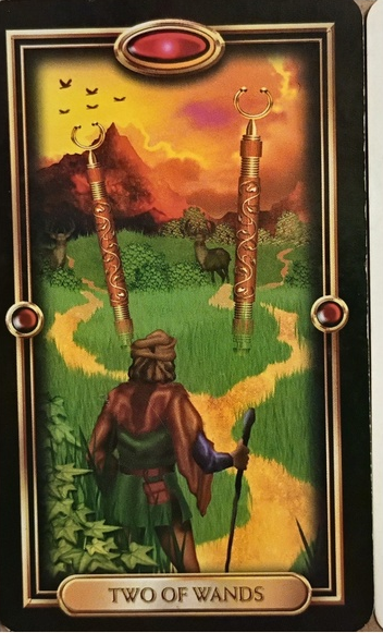Orange Two of Wands card