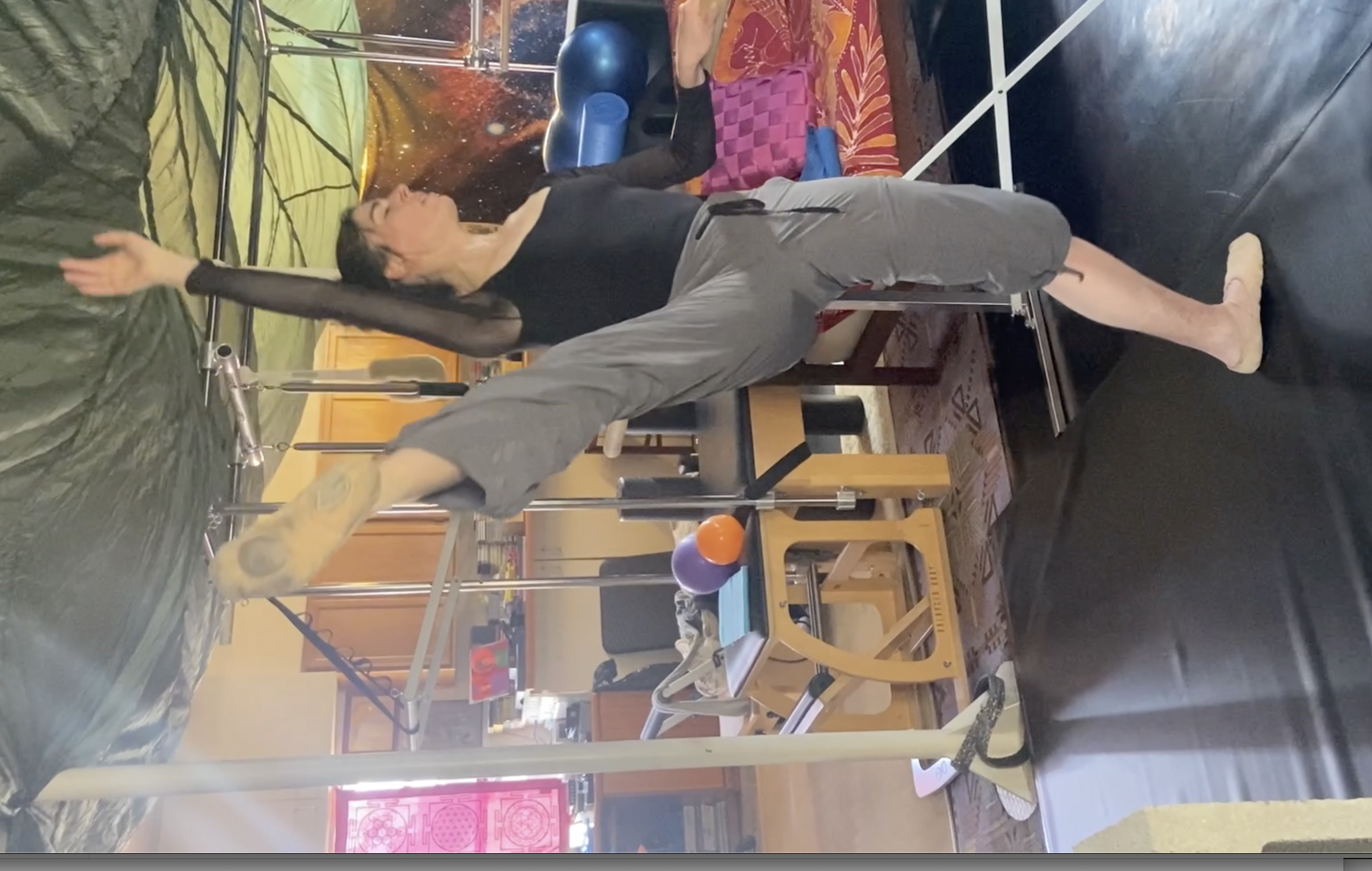 Sara Ezzell performing a high leg extension