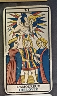 Lovers card in its original crowning position above the crossing
